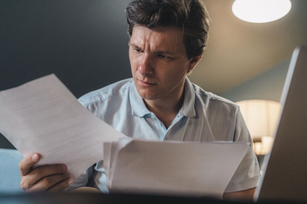 Homeowner reviewing an escrow account statement